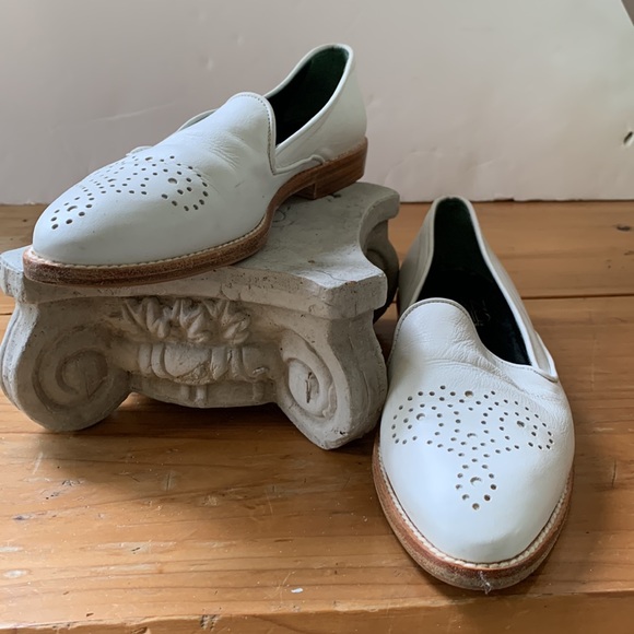 Vintage JOAN & DAVID White Leather Loafer Flats size 7 1/2 - Picture 9 of 9